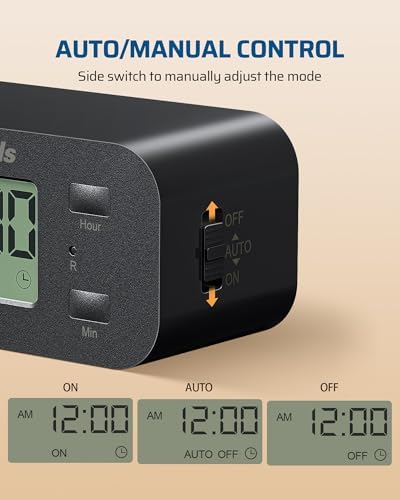 DEWENWILS Indoor 24 Hour Programmable Digital Timer Outlet, 1 Outlet, 1 Pack