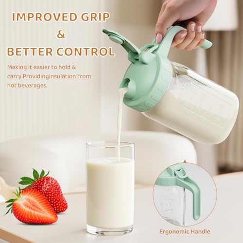 32 oz Breast Milk Pitcher, Glass Mason Jar Pitcher