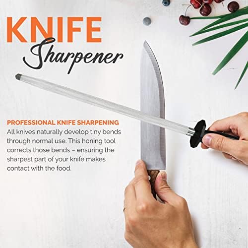 Utopia Kitchen Knife Sharpener Rod 12 Inch Honing Rod