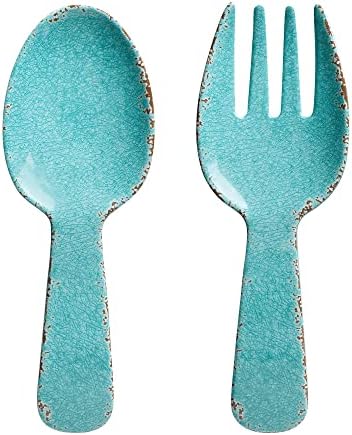 UPware Crackle Melamine Salad Servers, Serving Utensil Set, Includes Serving