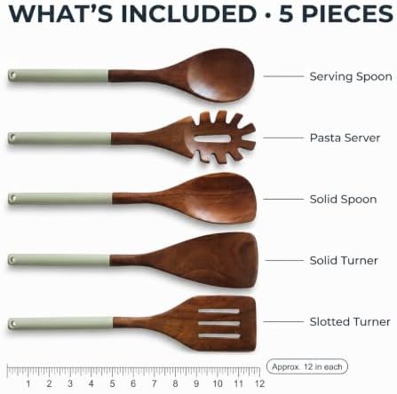 DI ORO Wooden Kitchen Utensil Set