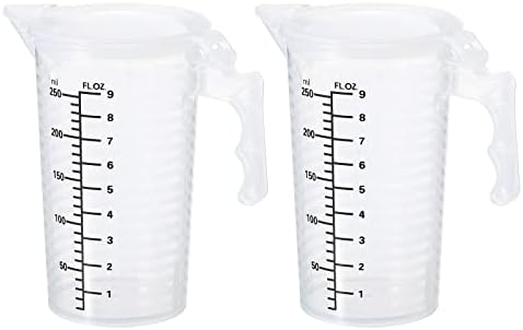 PATIKIL Graduated Beaker, 2 Pack 250ml PP Plastic Liquid Measuring Cup Double