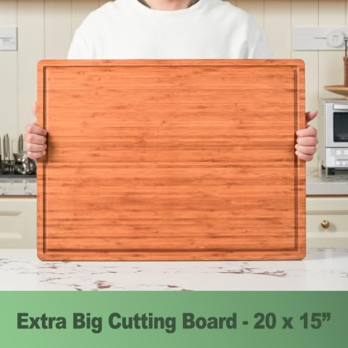 Allsum XL Cutting Board for Kitchen, 20x15" Extra Large, Cheese Board, Durable