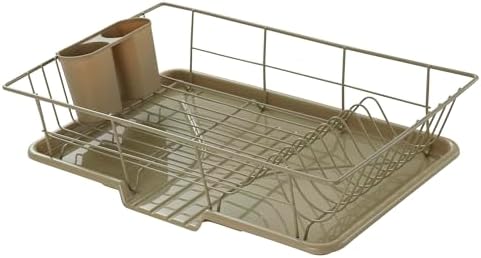 Space-Saving 3-Piece Dish Drainer Rack Set: Efficient Kitchen Organizer
