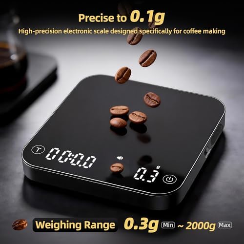 ShanSon Mini Coffee Scale with Timer, 0.1g High Precision Espresso Scale