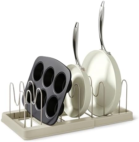 Amazon Basics Pot and Pan Organizer, Includes 10 Moveable Dividers, Stainless