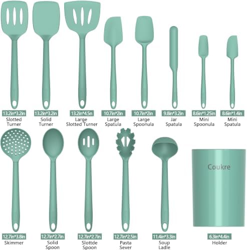 Coukre Silicone Kitchen Cooking Utensils Set, Heat Resistant