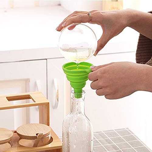 KongNai 4 Sizes Kitchen Funnel Set, Food Grade Silicone Collapsible Funnel