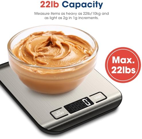 Mik-Nana Food Scale, 22lb Digital Kitchen Scale Weight Grams and Ounces