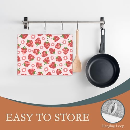Pink Strawberry Dish Drying Rack Mat