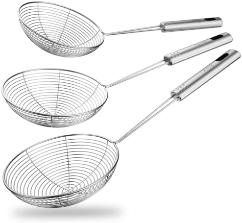 Swify Spider Strainer Set of 3 Asian Strainer Ladle Stainless Steel Wire
