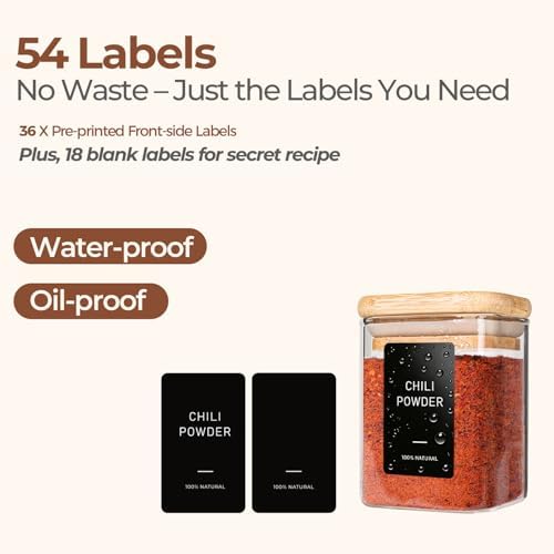 ComSaf Spice Jars 4oz 16 Pack, Seasoning Containers