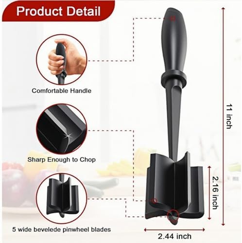 Meat Masher & Separator, Ground Beef Smasher, Plastic Spatula Chopper