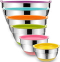 Umite Chef Mixing Bowls with Airtight Lids, 6 Piece Stainless Steel Metal Bowls