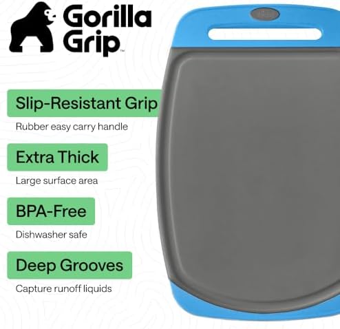 GORILLA GRIP BPA-Free Reversible Kitchen Cutting Board