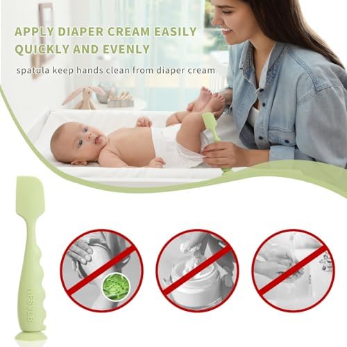 Baby Diaper Cream Spatula with Case, 1 Large 2 Mini Diaper Spatula with 2 Case