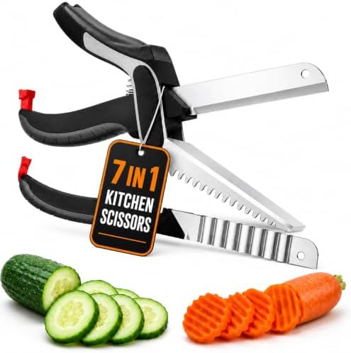 7-in-1 Cutting Board Scissors, Slice and Serve on the Spot