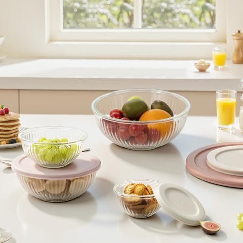 Glass Mixing Bowls with Lids Sets