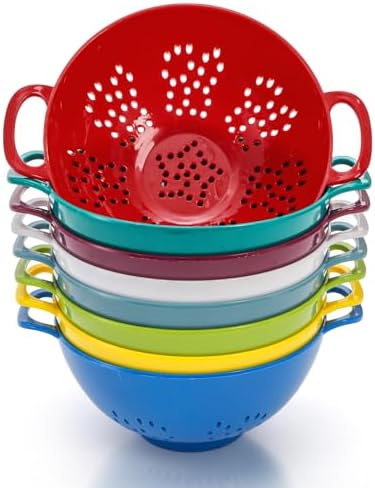 Noamus 8 Pack Mini Colander for Kitchen, 6 Inch Plastic Berry Bowl