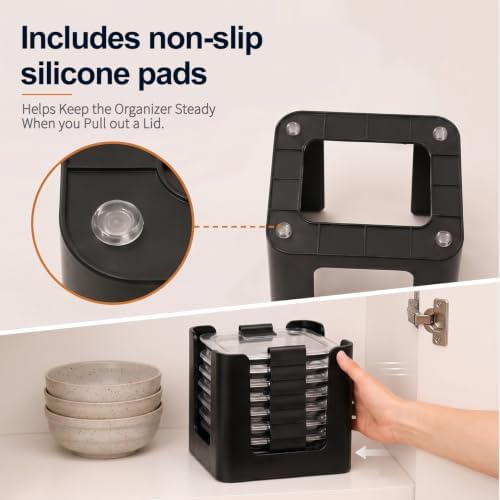 Food Container Lid Organizer for Rubbermaid Brilliance nap-on lids