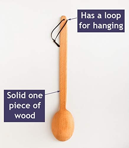 ECOSALL 18" Heavy Duty Large Wooden Spoon