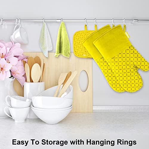 KEGOUU Oven Mitts and Pot Holders 6pcs Set, Kitchen Oven Glove High Heat