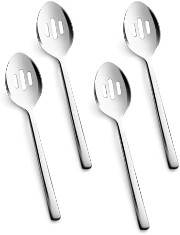 KINGSTONE 18/10 Stainless Steel Slotted Serving Spoons 4 Piece Sets