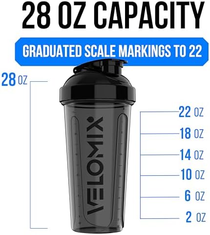 VELOMIX 2 Pack 28oz Protein Shaker Bottle