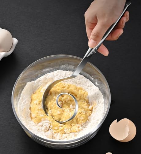 Seamless Danish Dough Whisk -10" Stainless Steel Dutch Bread Dough Whisk Tool