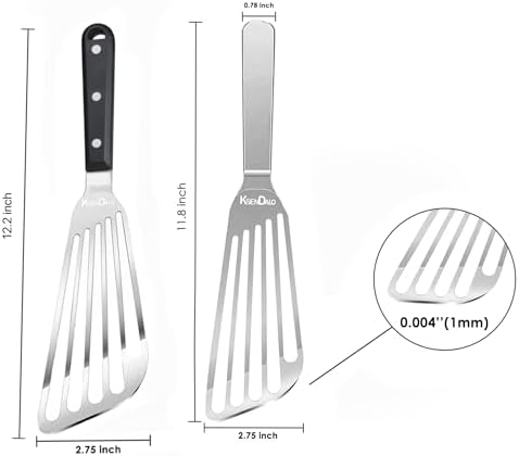 KSENDALO 2 Pack Flexible Fish Spatula Stainless Steel