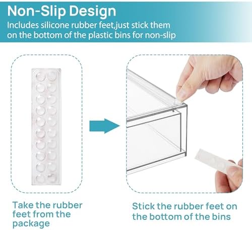 Vtopmart 12.1''W Clear Stackable Storage Drawers, 3 Pack Acrylic Plastic