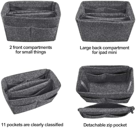 OMYSTYLE Purse Organizer Insert, Felt Tote Bag Organizer Insert