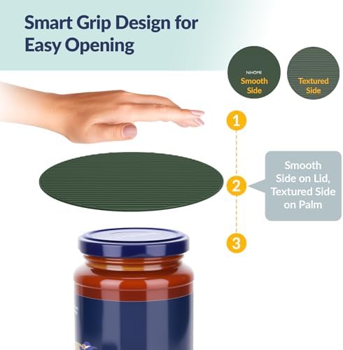 NiHome Silicone Jar Opener Gripper Pads, 6 In