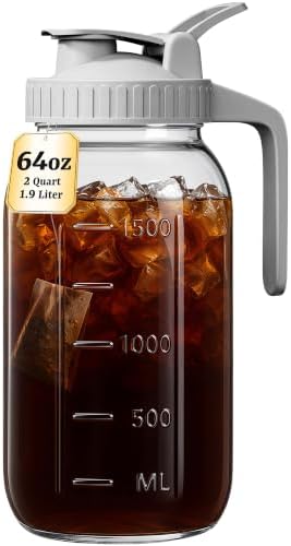 64 oz Mason Jar Pitcher, Glass Pitcher