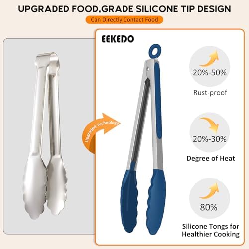 Silicone Tongs for Cooking Non-Stick Pans Grilling Air Fryer Salad