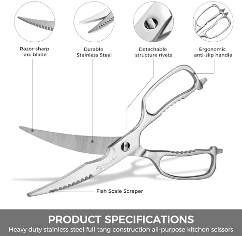 Sunnecko Heavy Duty Kitchen Scissors