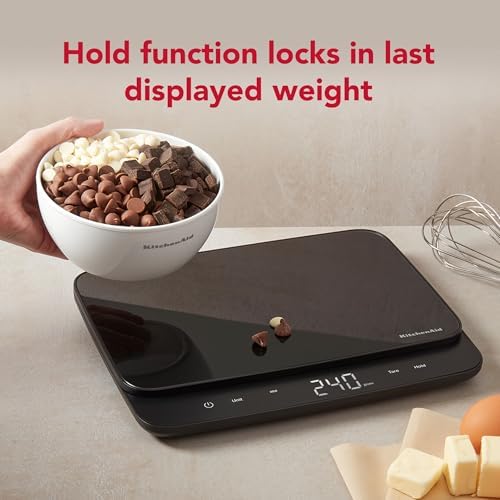 KitchenAid KQ917 High Capacity Glass Surface Digital Kitchen and Food Scale