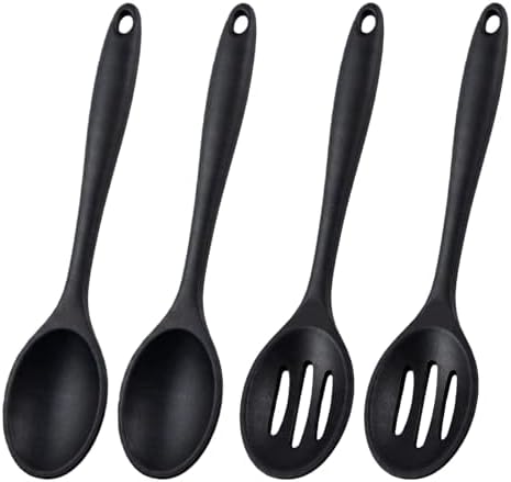4 Pack Silicone Cooking Spoons, Silicone Spoons