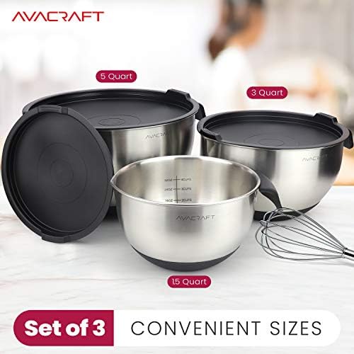 AVACRAFT 18/10 Stainless Steel Mixing Bowl Set
