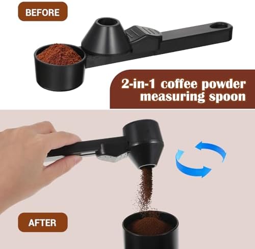 2PCS Coffee Scoop with Funnel for Ground Coffee, Funnel Scoop 2TBSP