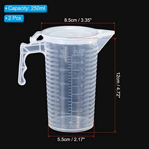 PATIKIL Graduated Beaker, 2 Pack 250ml PP Plastic Liquid Measuring Cup Double