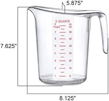 Amazing Abby - Melissa - 64-Ounce Plastic Measuring Pitcher, 8-Cup Food-Grade