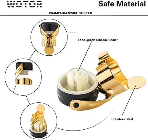 WOTOR Champagne & Wine Bottle Stoppers, Champagne Cork, 2 Pack