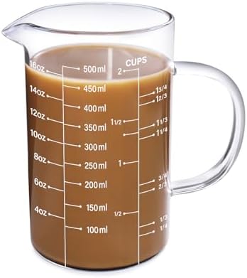 77L 2 Cup Glass Measuring Cup, High Borosilicate Glass Measuring Cup