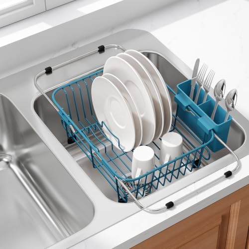 JASIWAY Blue Dish Drying Rack in Sink