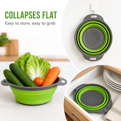 2-Piece Collapsible Colander Set, Large and Medium