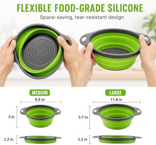 2-Piece Collapsible Colander Set, Large and Medium