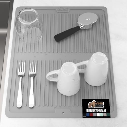 GORILLA GRIP Patented BPA-Free Silicone Dish Drying Mat