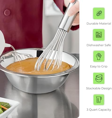 OCS Parts 0.75 Quart Mixing Bowls | Set of 2 | 7-Inch Stainless Steel