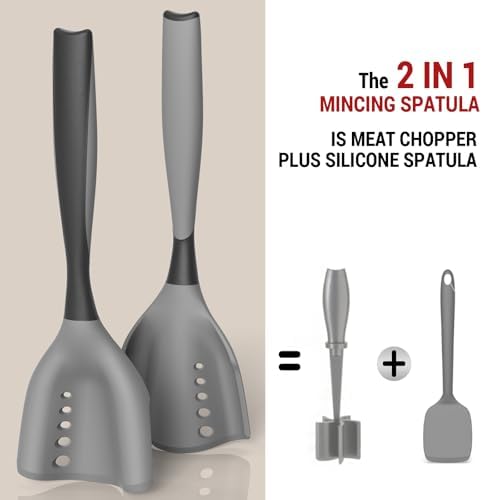 Meat Chopper Mincing Spatula, Silicone Hamburger Grinder